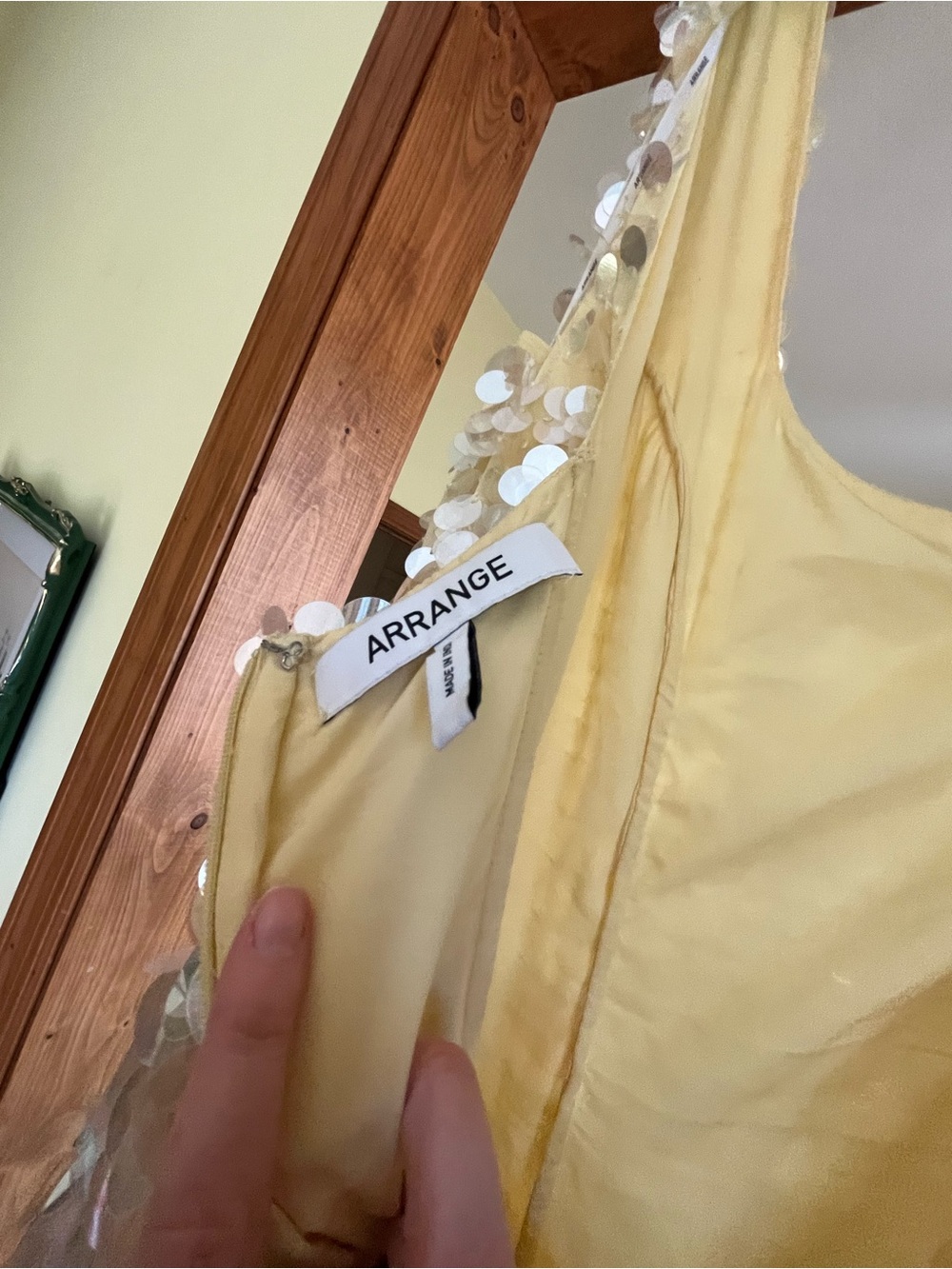 ASOS Arrange embellished disc sequin dress lemon - Picture 9 of 10